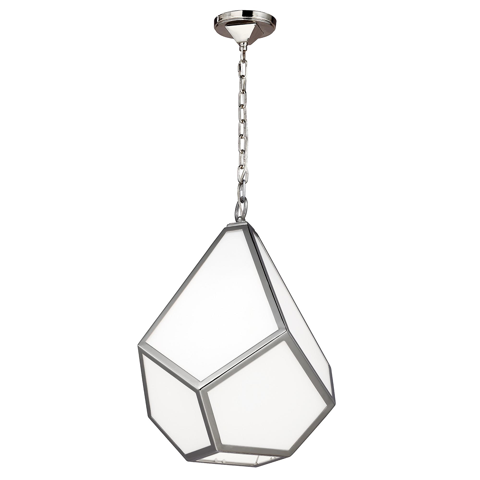 Elstead Diamond - 1 Light  Medium Ceiling Pendant Polished Nickel, E27