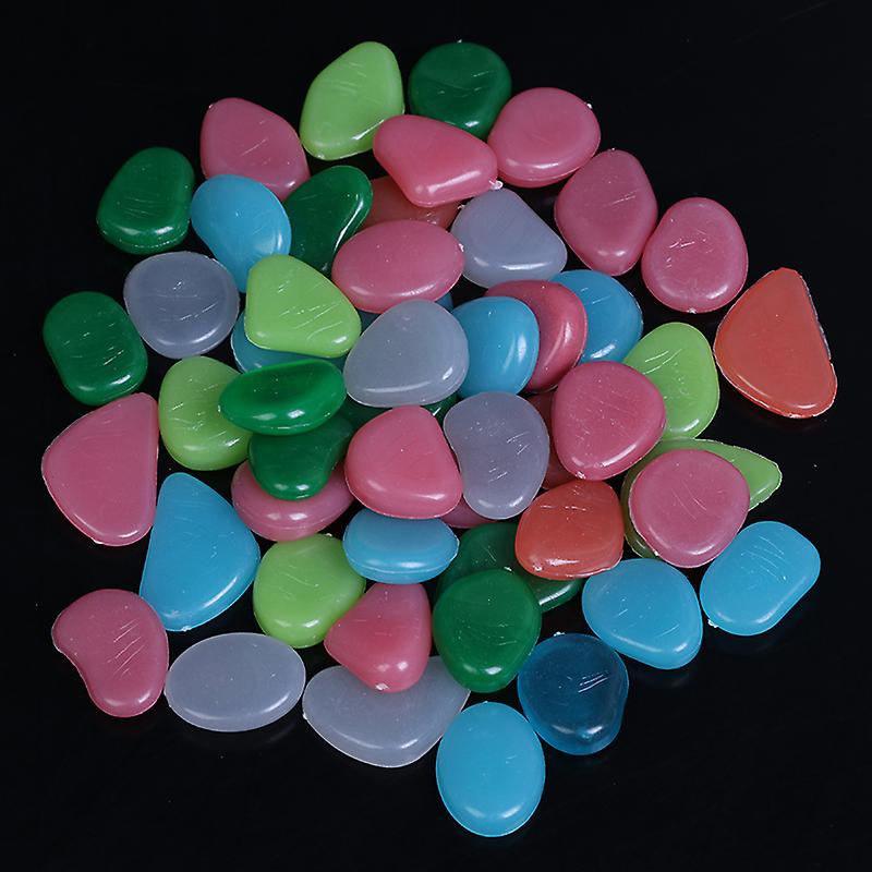 50pcs גינה תפאורה אבנים זוהרות חלוקי נחל חיצוני דגים טנק תפאורה חלוקי נחל סלעים