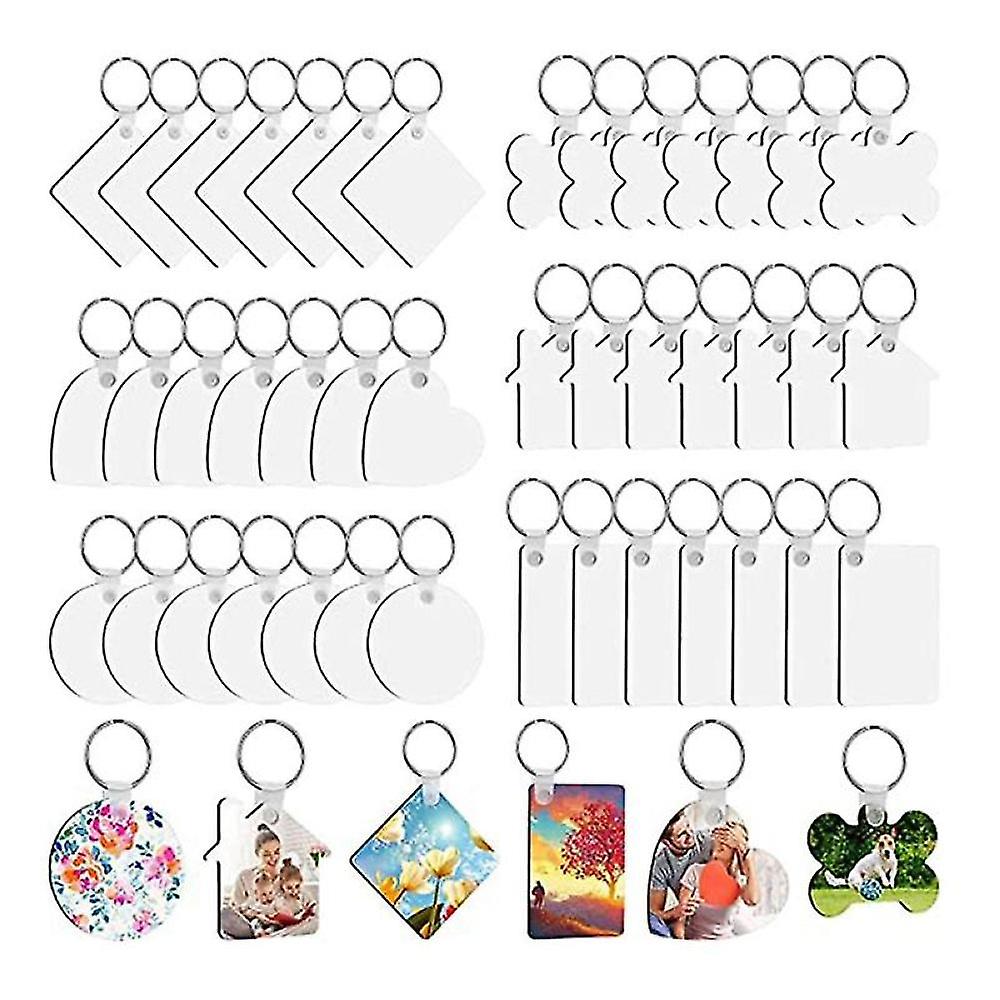 Sublimation Keychain Blanks Bulk,126pc Diy Mdf Blanks Keychain