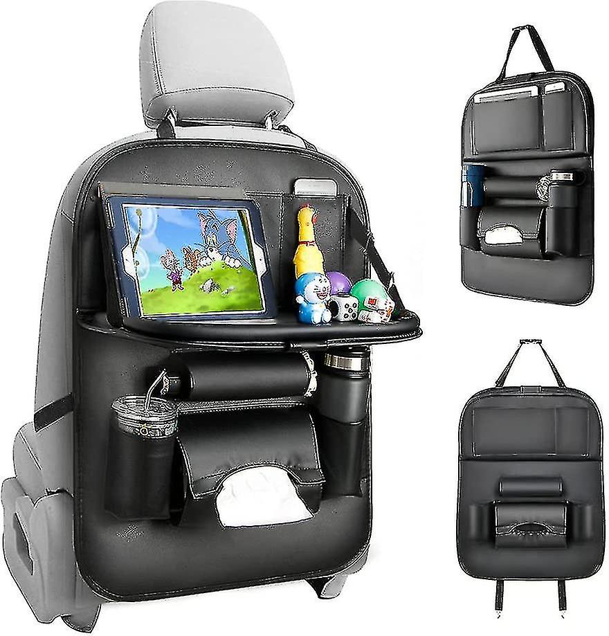 Auto-Organizer mit Tablet-Halter, Sitzschutz Kick Mats Autoaufbewahrung, Autositzschutz PU-Material ist wasserdicht und EAS