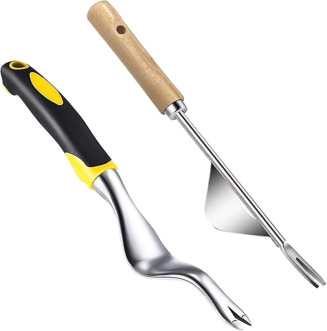 Manual Weeding Tool, 2 Pieces Handheld Weeder Dandelion Removal Tool, Garden Weed Puller With Non-sl