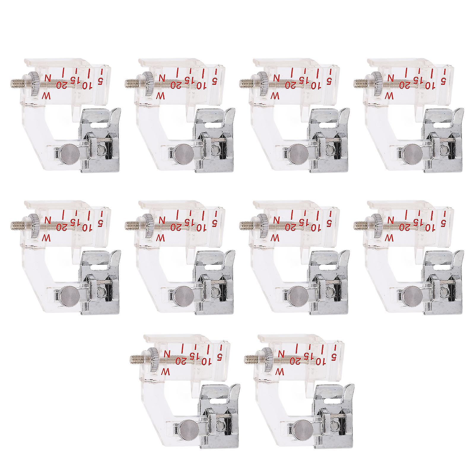 10 Pcs Hem Presser Foot Width Adjustment Rustproof Durable Sewing Accessories for Household Replacement