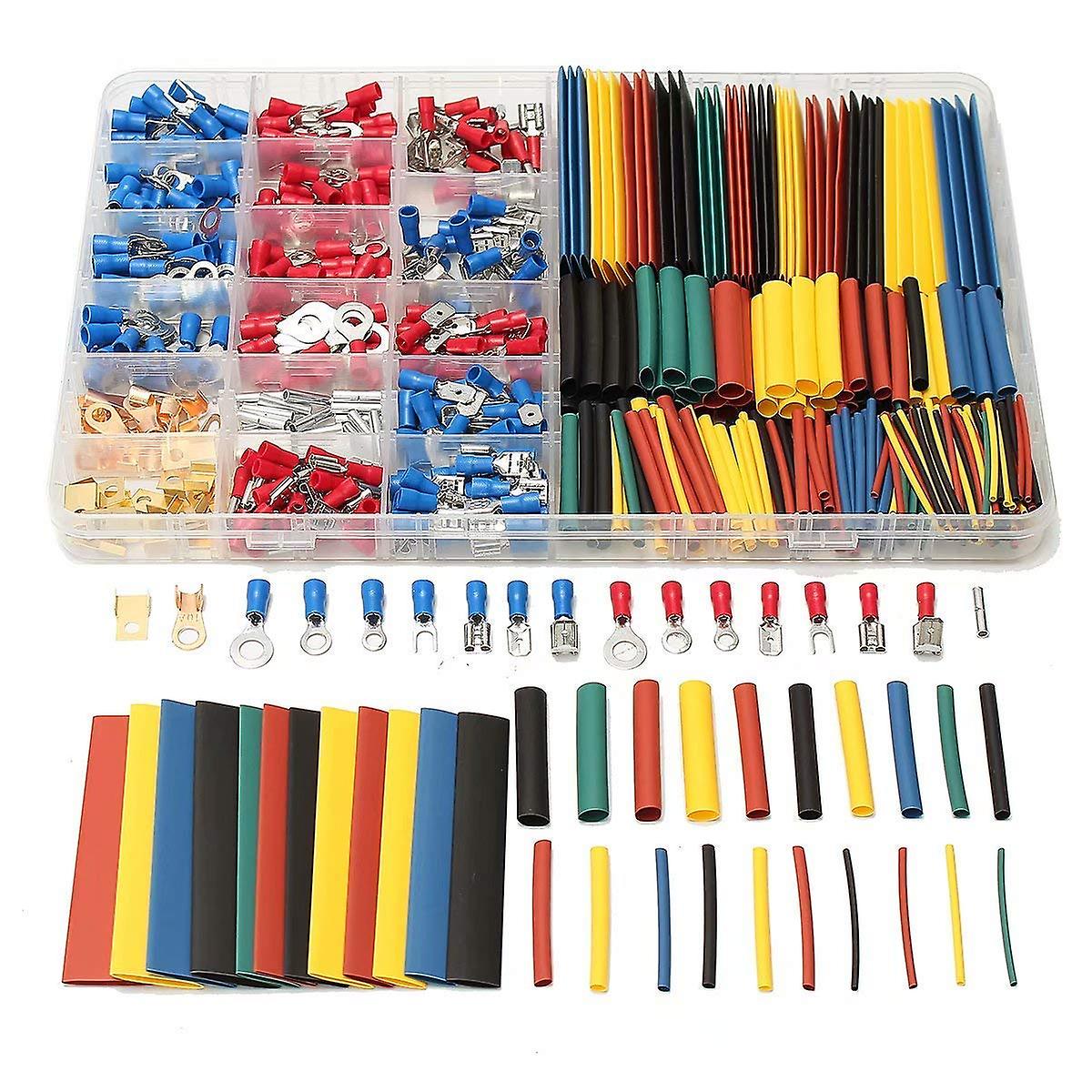 678pcs Electrical Wire Terminals Set, 350 Pcs Crimp Terminals Butt Connectors + 328 Heat Shrink Tubes 2: 1superma