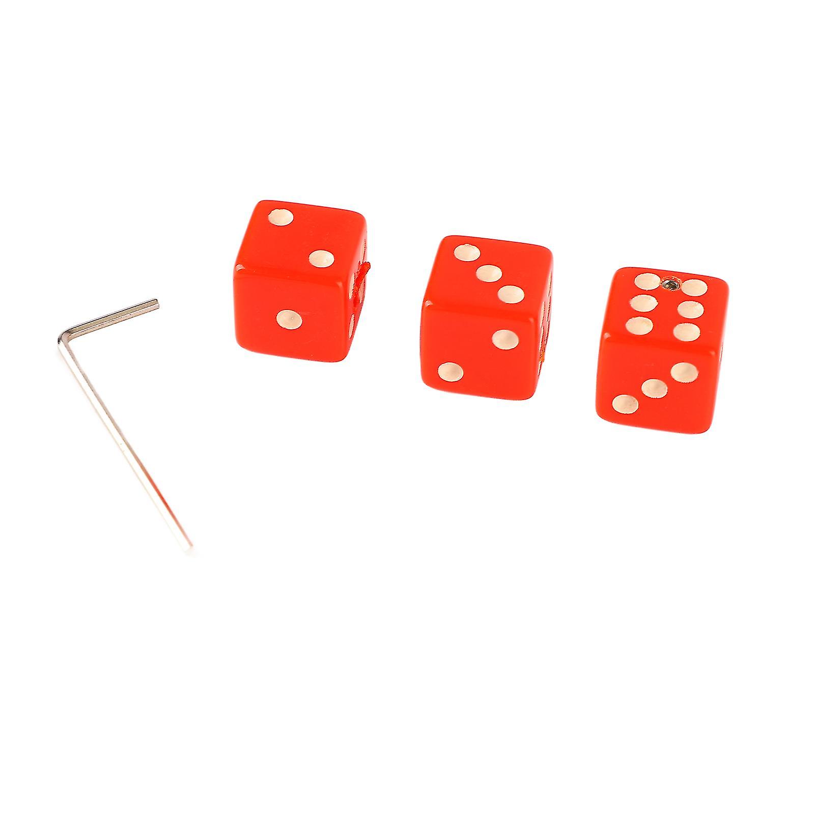 3PCS Guitar Volume Control Knobs Dice Shape Speed Control Knobs with Wrench Plastic Musical Parts Red 