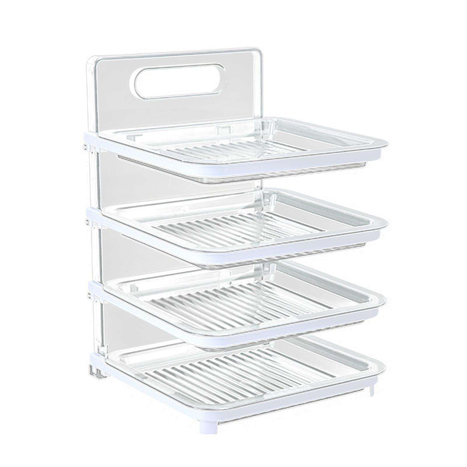 Wall Mounted Food Sorting Tray 4 Layers Storage Tray Collapsible Side Dish Stacking Storage for Hotpot Kitchen