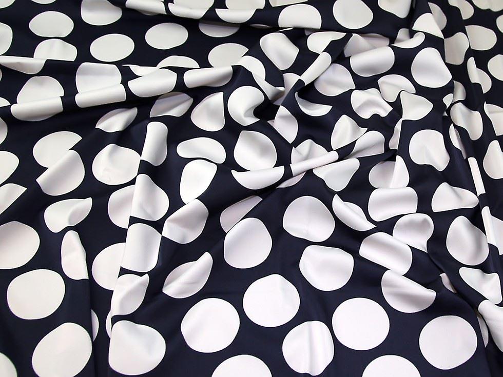 John Kaldor Ursula Stretch Woven Sateen Fabric Navy Blue - per metre