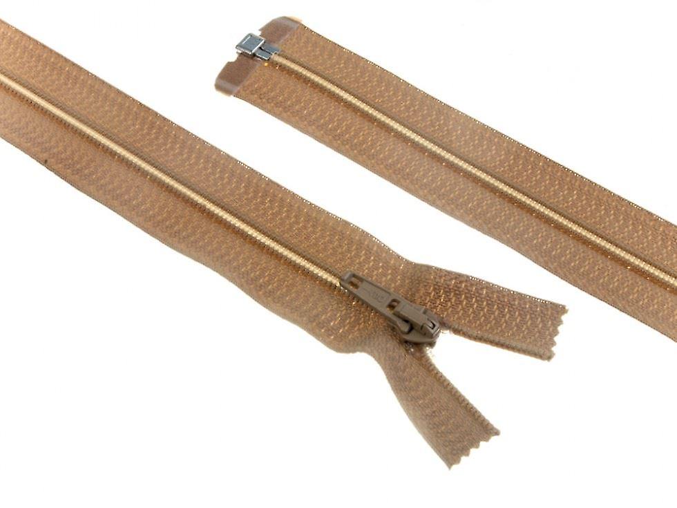 Minerva Nylon Open End Coat Zips Beige - 60 cm - each