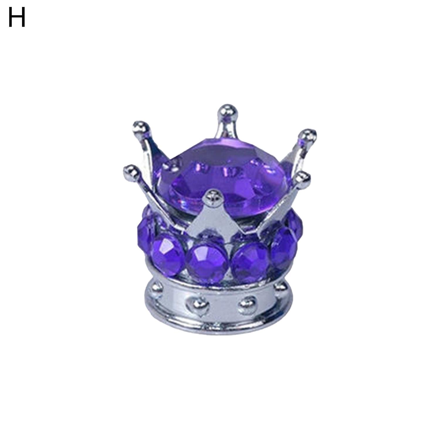 Valve Cap Crown Shape Fine Workmanship Handmade Rhinestone Tire Stem Cap compatible Car