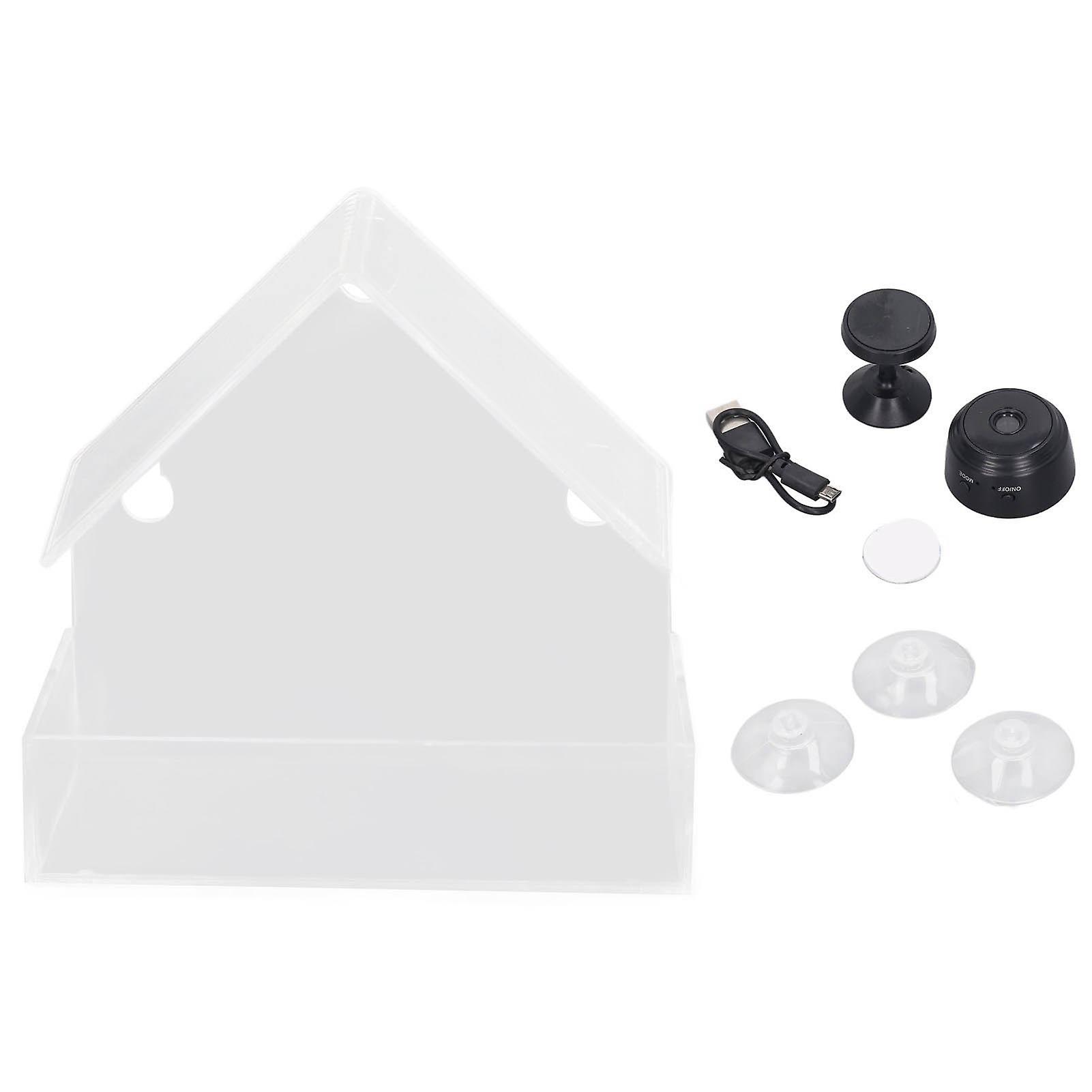 720HD Smart Bird Feeder Camera with Night Vision and Remote Connection, Clear Window Design with Strong Suction Cups for Bird Watching