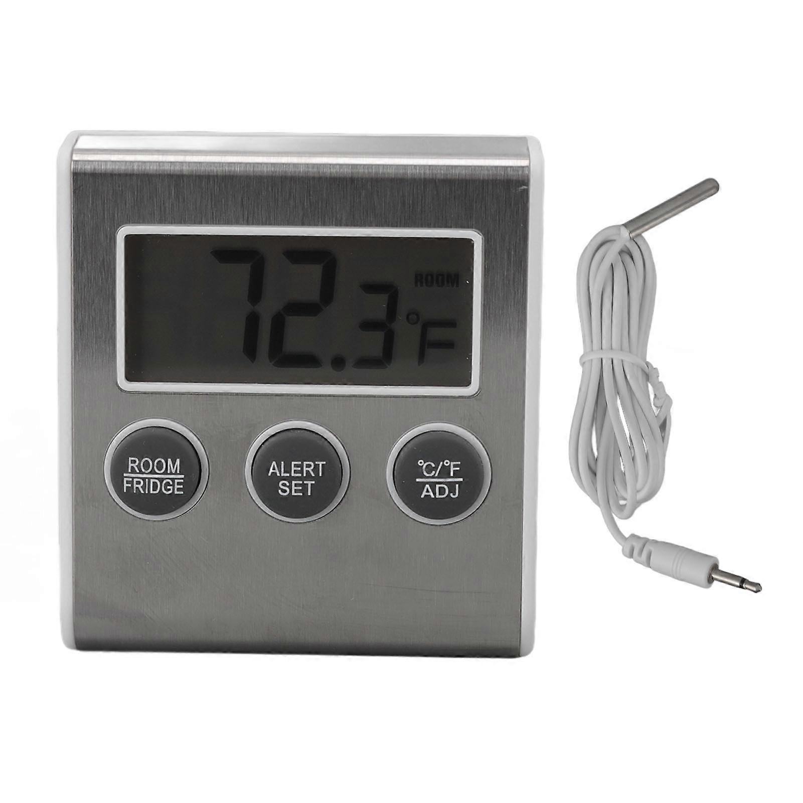 Highly Accurate Digital Refrigerator Thermometer, In-Outdoor Temperature Sensor For Safe Storage Monitoring In Home Kitchens And Commercial Spaces