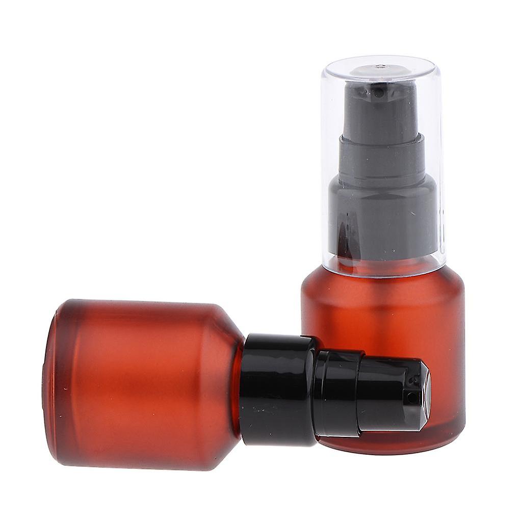 2pcs Empty Spray Pump Bottle Refillable Emulsion Lotions Bottle Glass 15ml