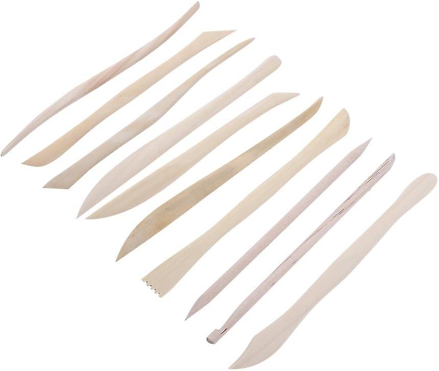 10pcs Clay Tools Set, Wood Polymer Modeling Tools DIY Wooden Clay Sculpting Tools Kits for Beginners