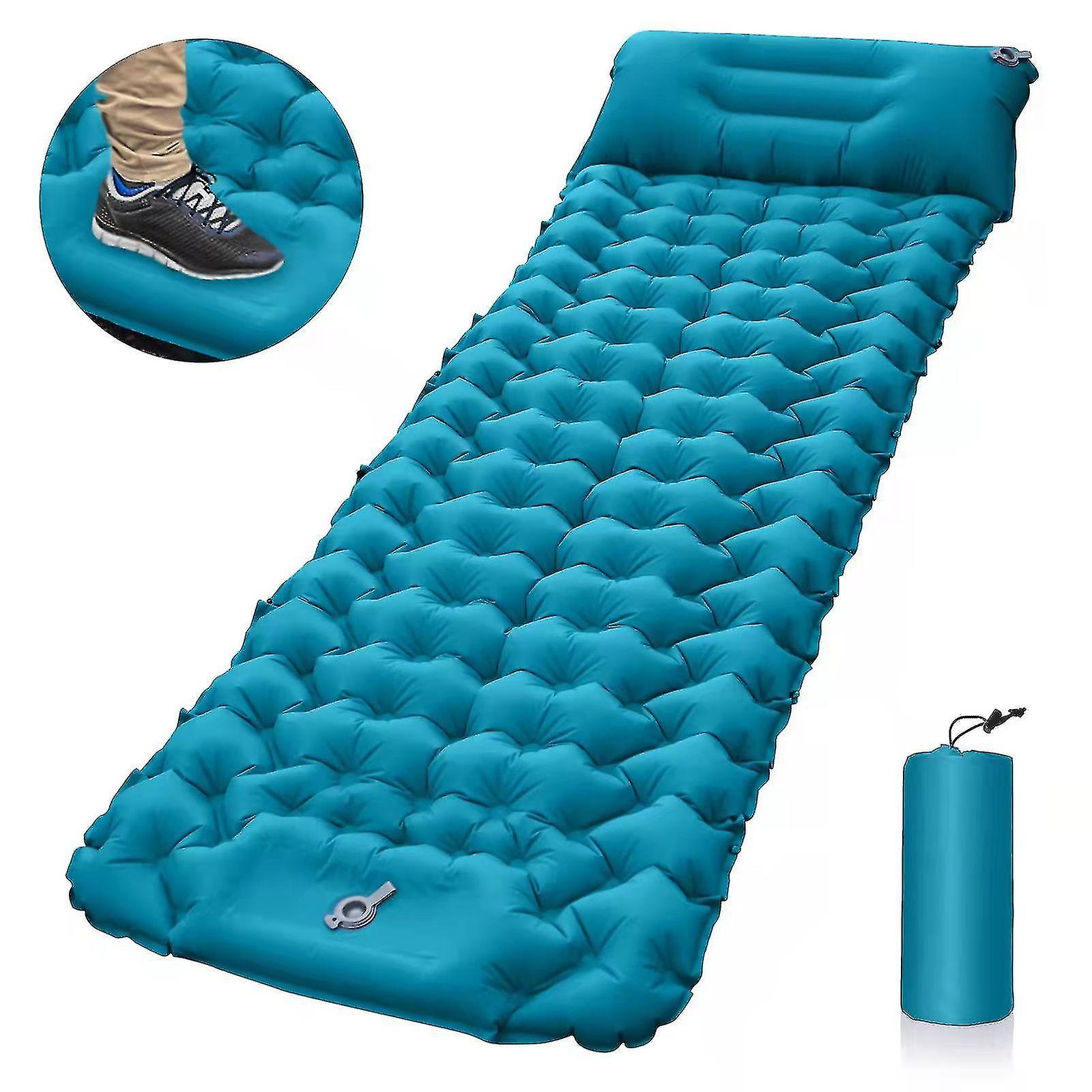 Camping Sleeping Self-inflating Mattress: Thickened Lightweight Single Camping Inflatable Bed And Attachable Double Camping Mat And Compact Inflatable