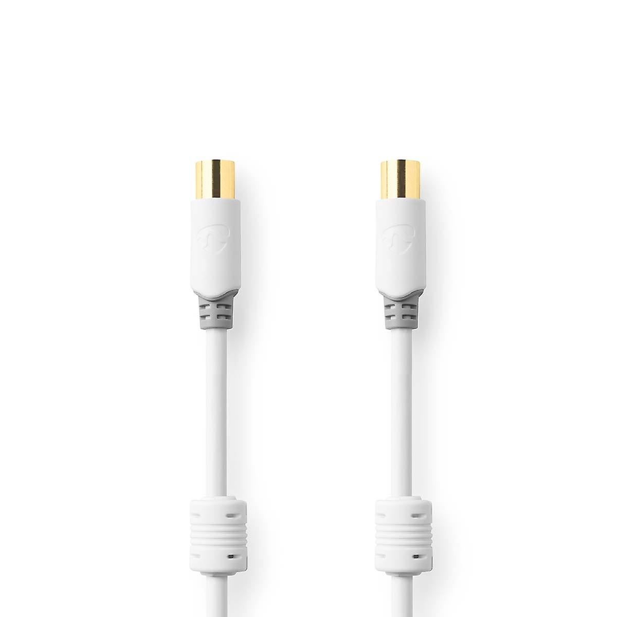 Coaxial Cable | IEC (Coax) Male | IEC (Coax) Female | Gold Plated | 100 dB | 75 Ohm | Double-shielded |