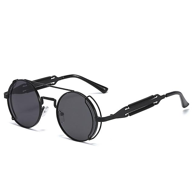 Punk Steampunk Sunglasses Retro Men's Brand Designer Round Punk