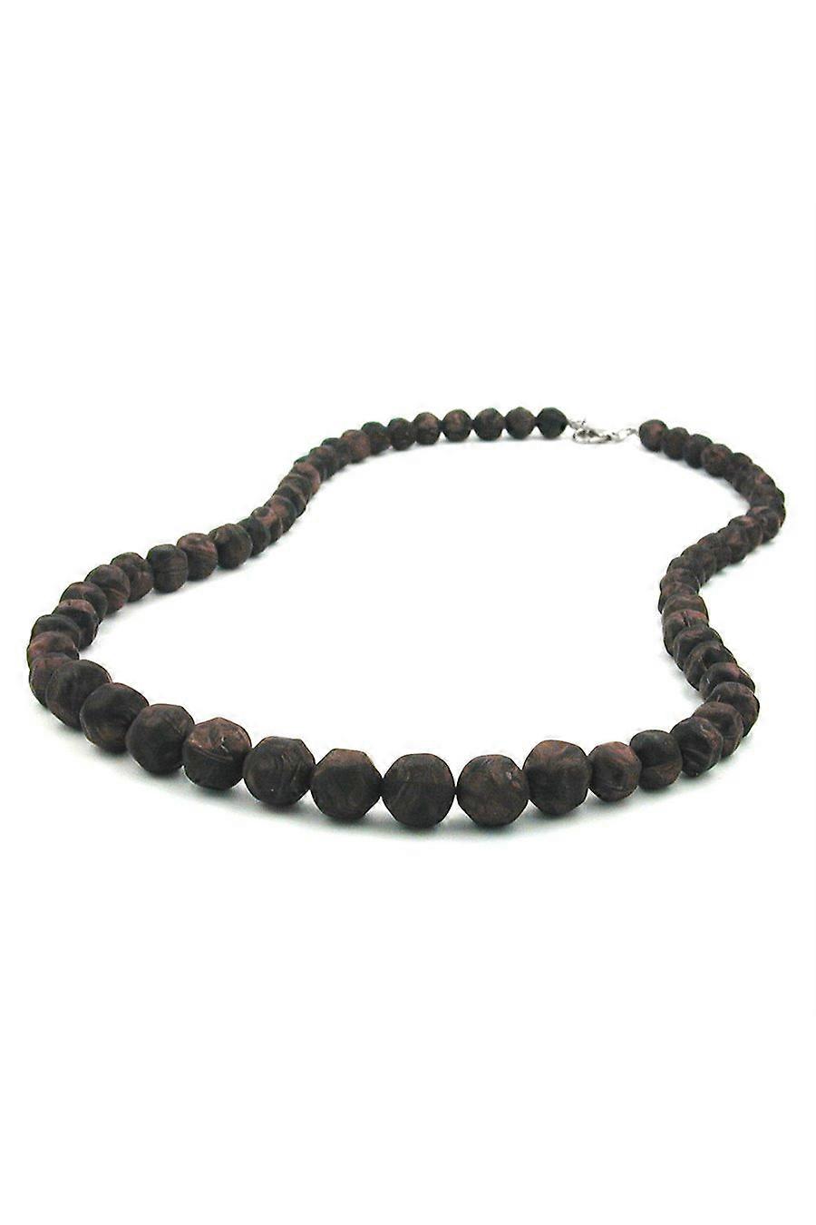 Necklace Baroque Beads Brown Marbled - Gl02159