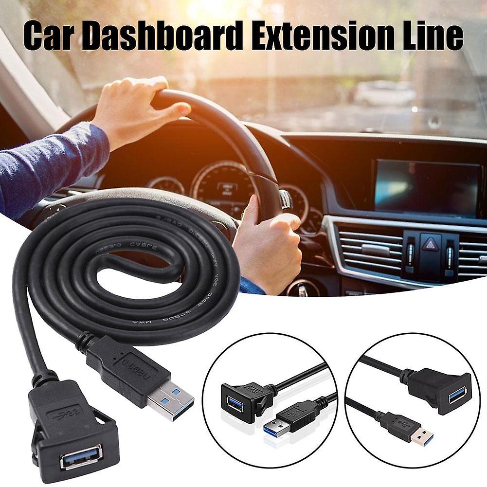 Single Port USB 3.0 A Male to USB3.0 A Female M/F Car Dashboard Flush Mount
