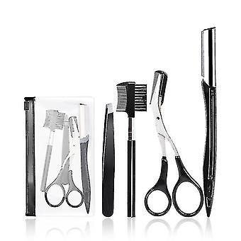 Wenkbrauw Trimming Kit Wenkbrauw Grooming Set met pincet schaar wenkbrauw scheermes en wenkbrauw borstel voor vrouwen en mannen (8 stuks)