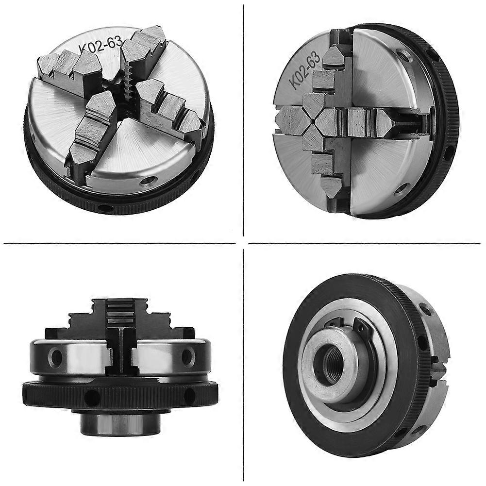 4-Jaw K02-63 Self-Centering Manual Lathe Chuck for Woodworking