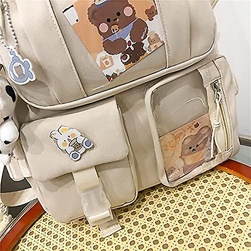Backpack with pins school backpack cute aesthetic backpack cute