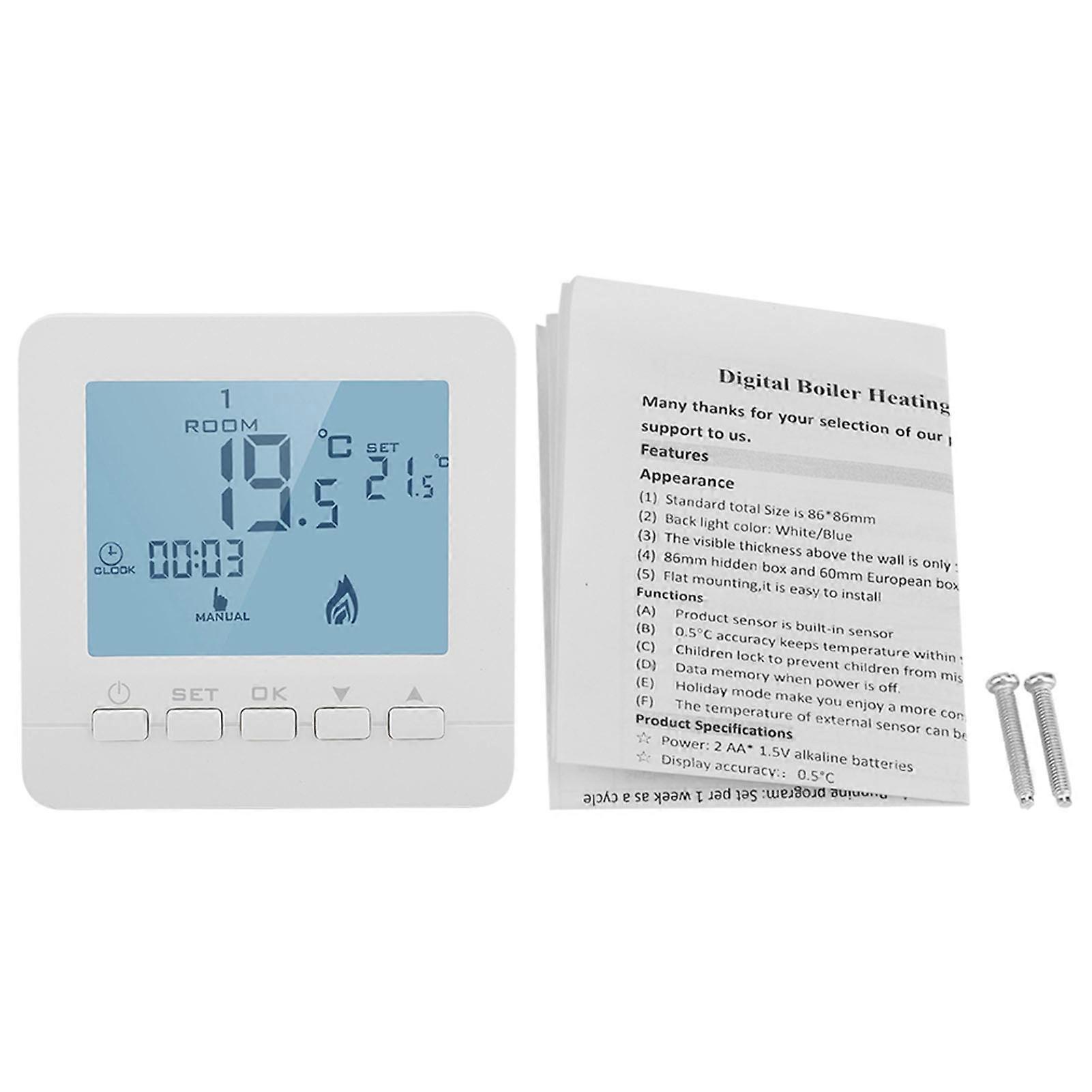 Programmable LCD Thermostat Digital LCD Display Smart Temperature Controller 5A