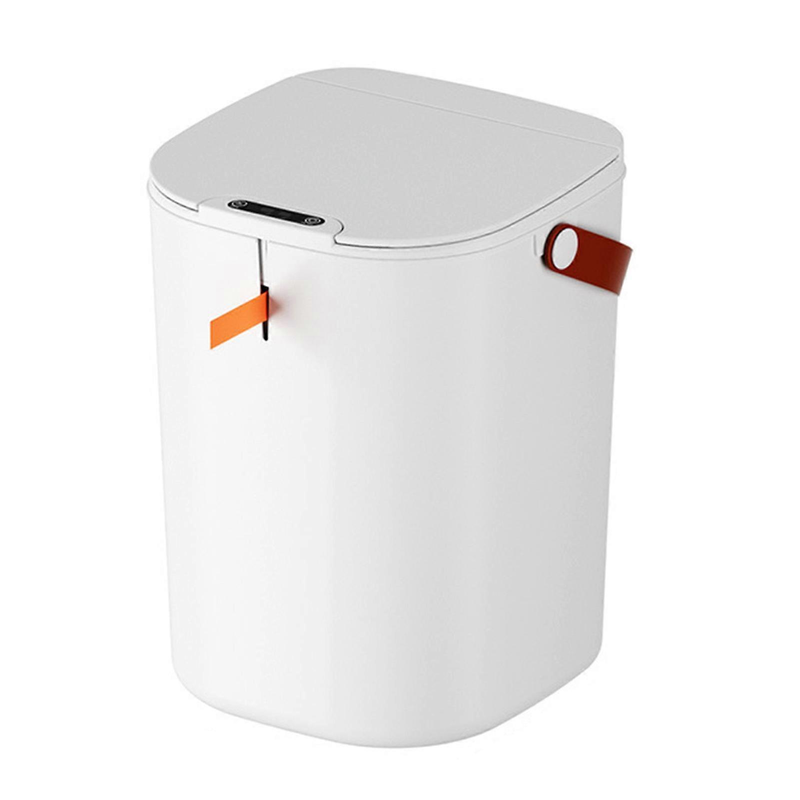 20L Sensor Trash Can with Handle ABS Automatic Induction Touchless Garbage Can for Bathroom White