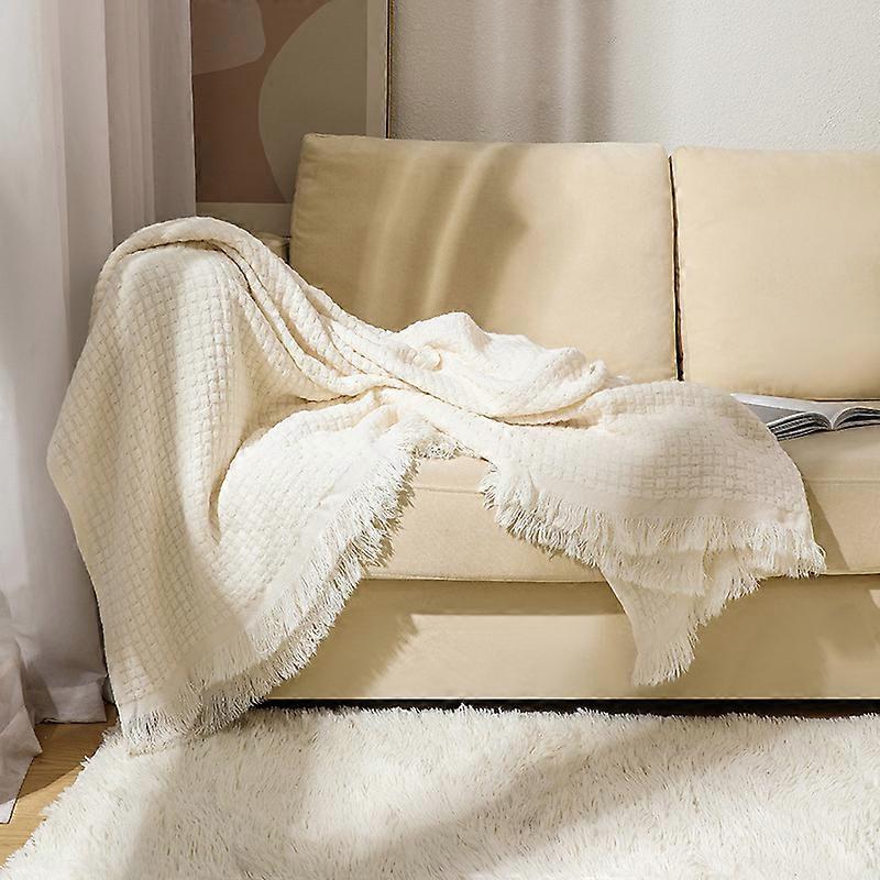 127 x 152 cm, Blanc CassPlaid dcoratif en Tricot, Doux, Chaud, Co