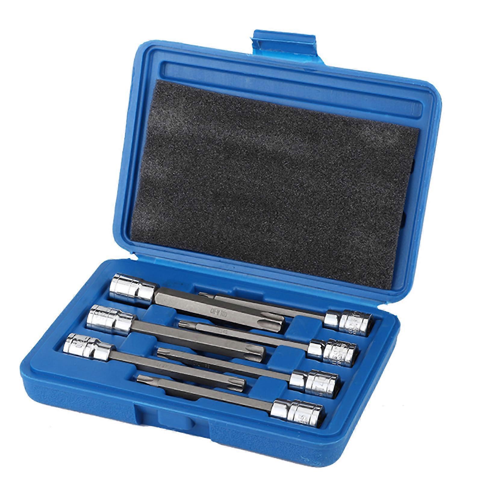 7pcs 3/8 pouces douille extra longue Torx Star bit socket ensemble NO.76358