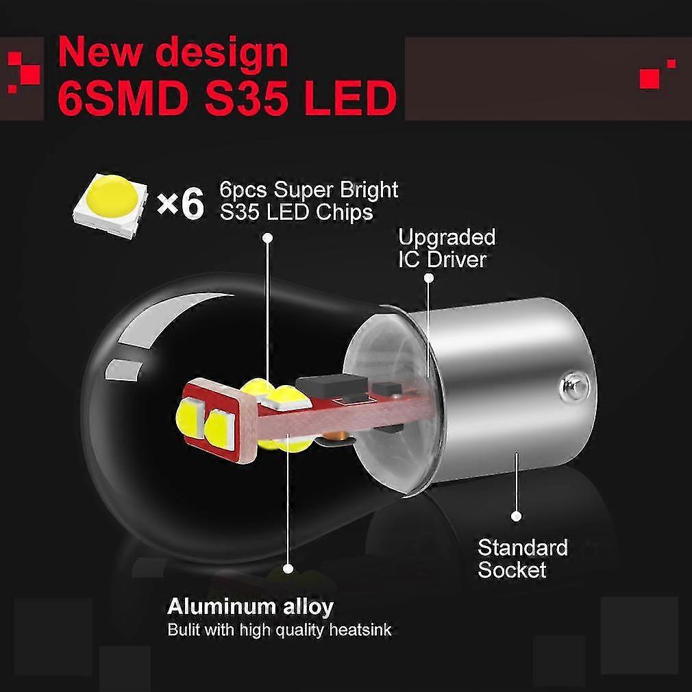 12V 21/5W BAY15D Orange Bulb - Tail, Stop, & Brake Light Replacement