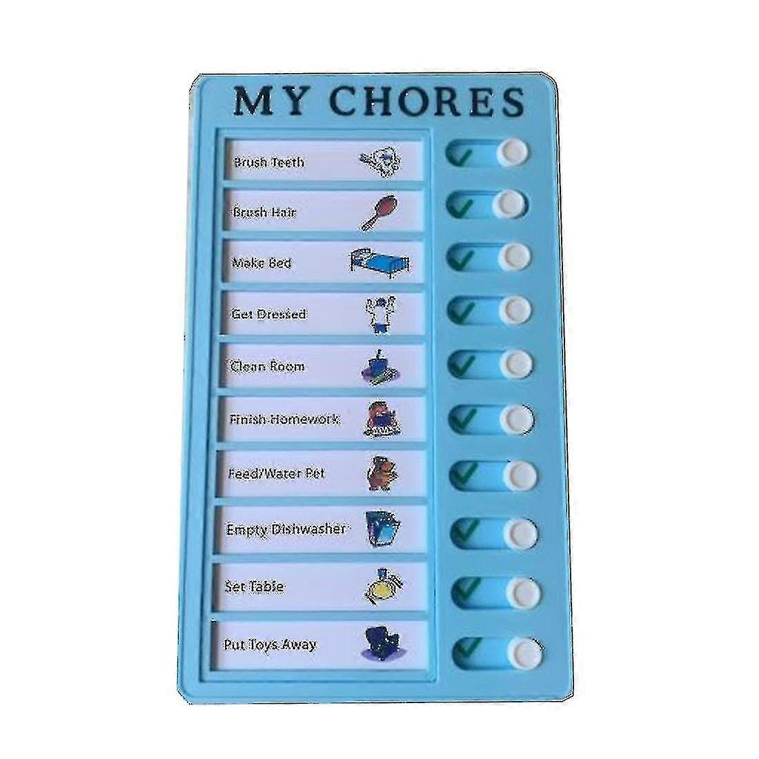 Memo Plastic Board Chores Checklist Board, My Chores Chart Board For Kids Children, List Board With Sliding Buttons,1pcd- - CHUNC