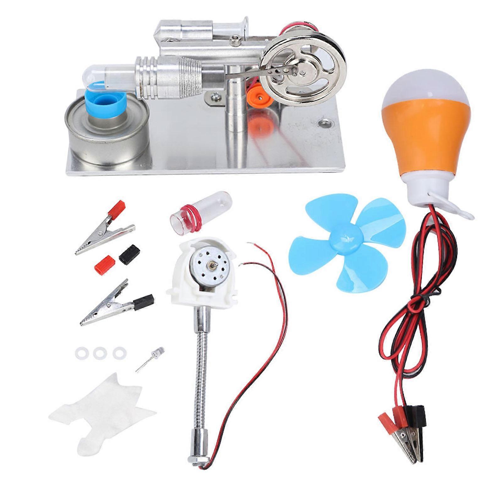 T Type Fan Stirling Engine Miniature Hot Air Power Generator Physics Lab Teaching Model