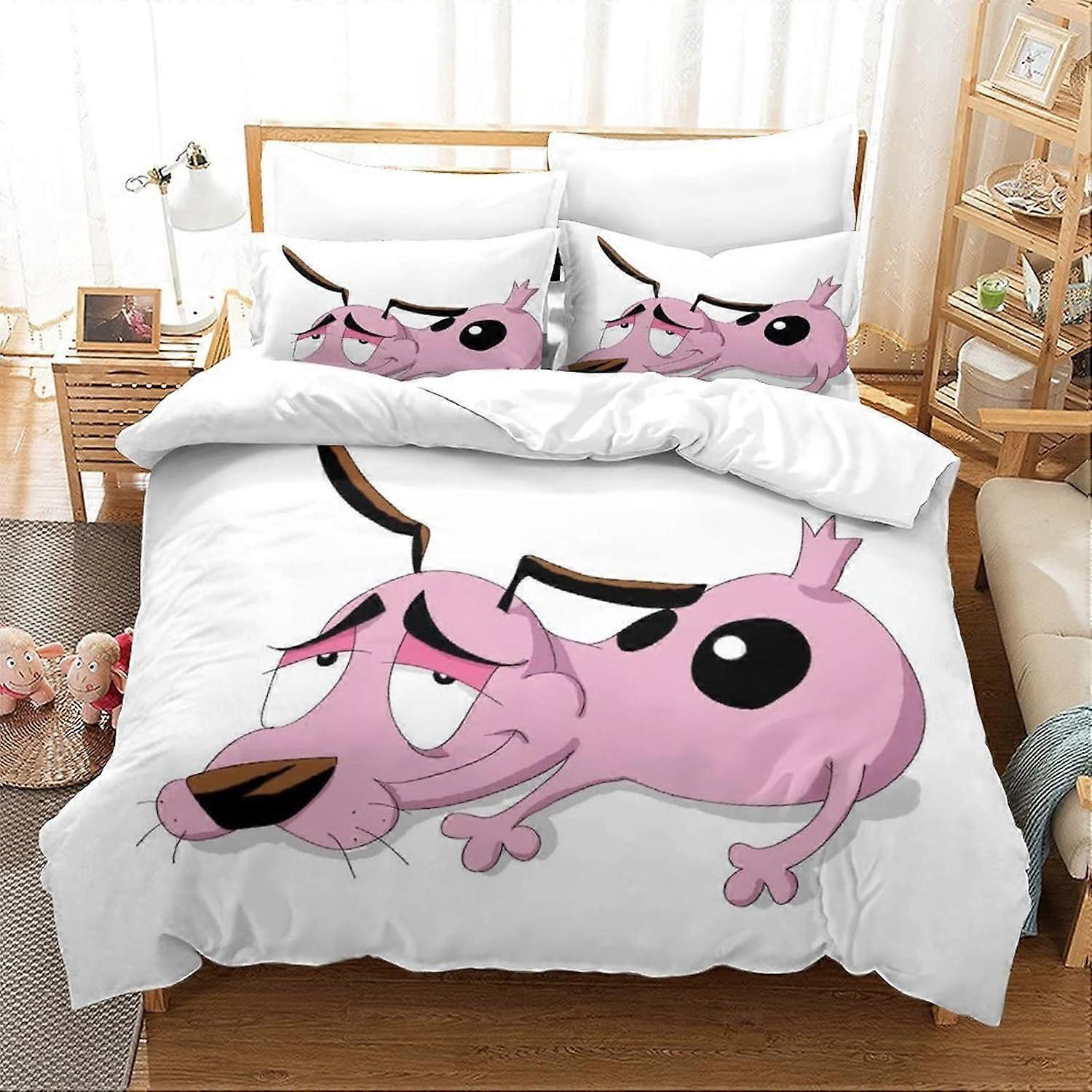 الشجاعة طقم مفروشات الكرتون الجبان مجموعة غطاء لحاف أطفال من الألياف الدقيقة الناعمة مع إغلاق بسحاب مزدوج 135 * 200 سم