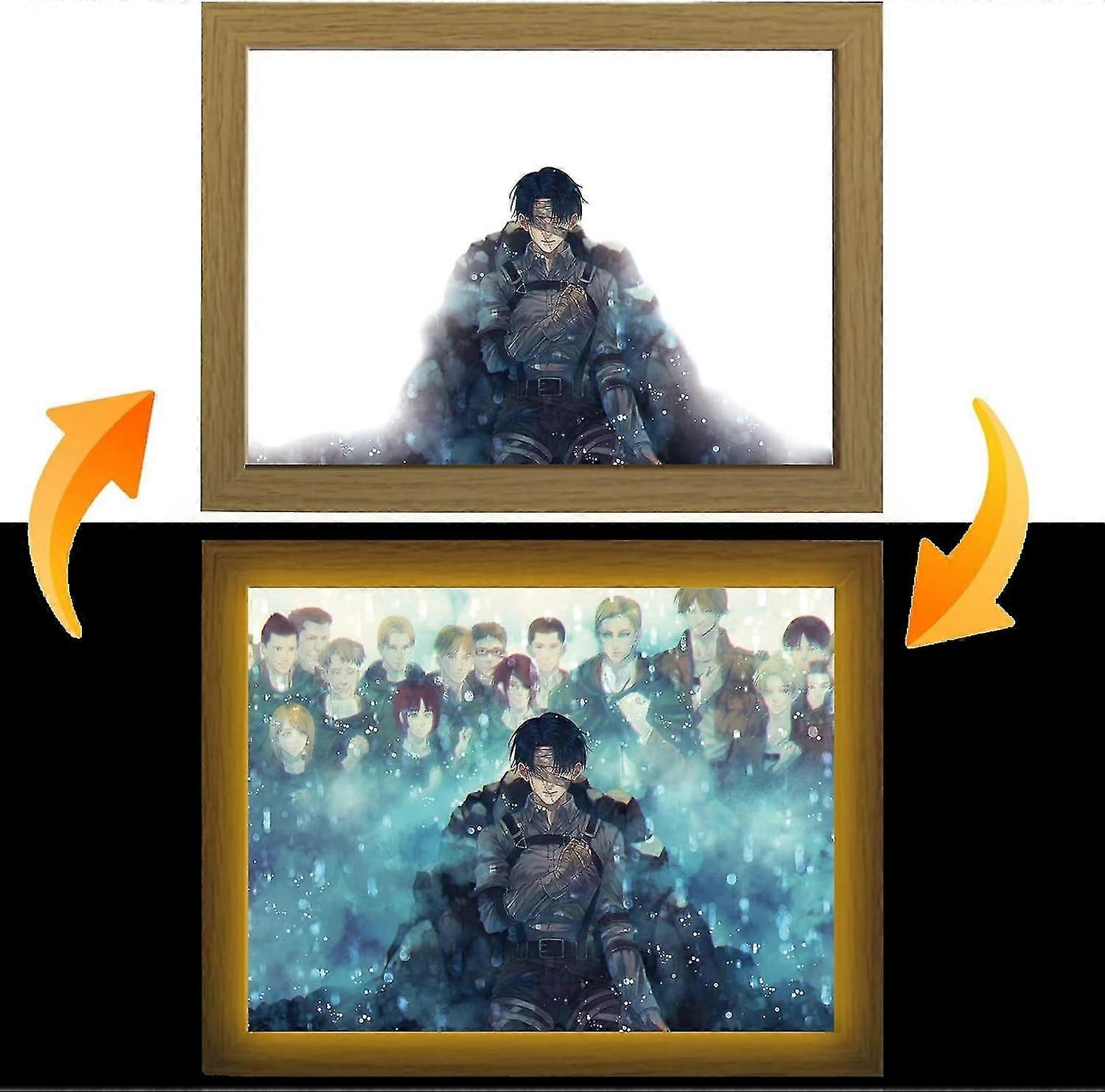 Attack on Titan LED Art (LeviAckerman) Levi Ackerman Edition USB Powered 3 Lighting Modes Lights Up with Wing of Liberty