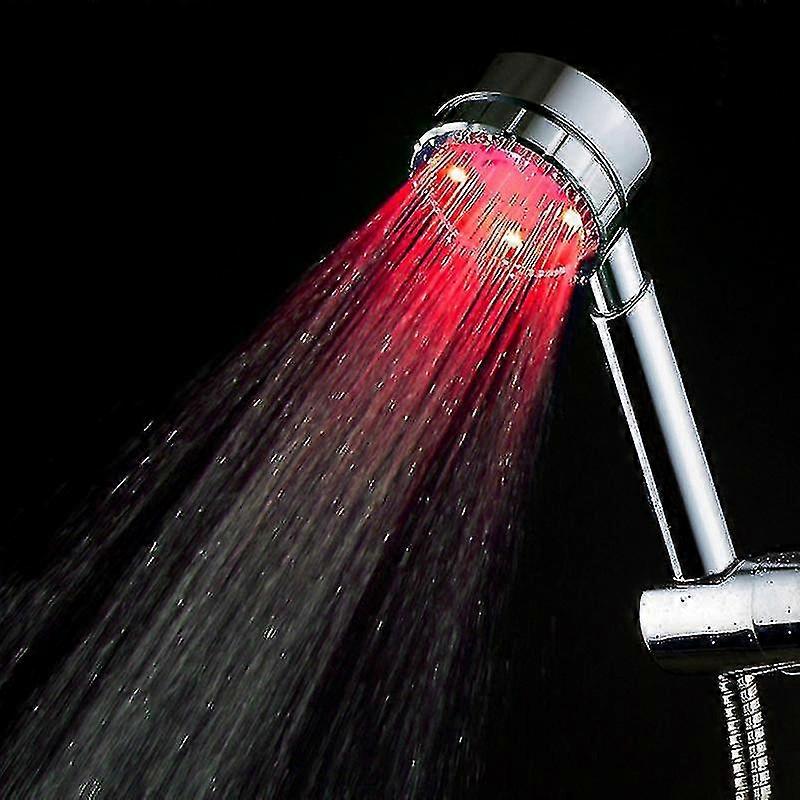 Bathroom Shower Temperature Sensor 3 Color Led Light Shower Head