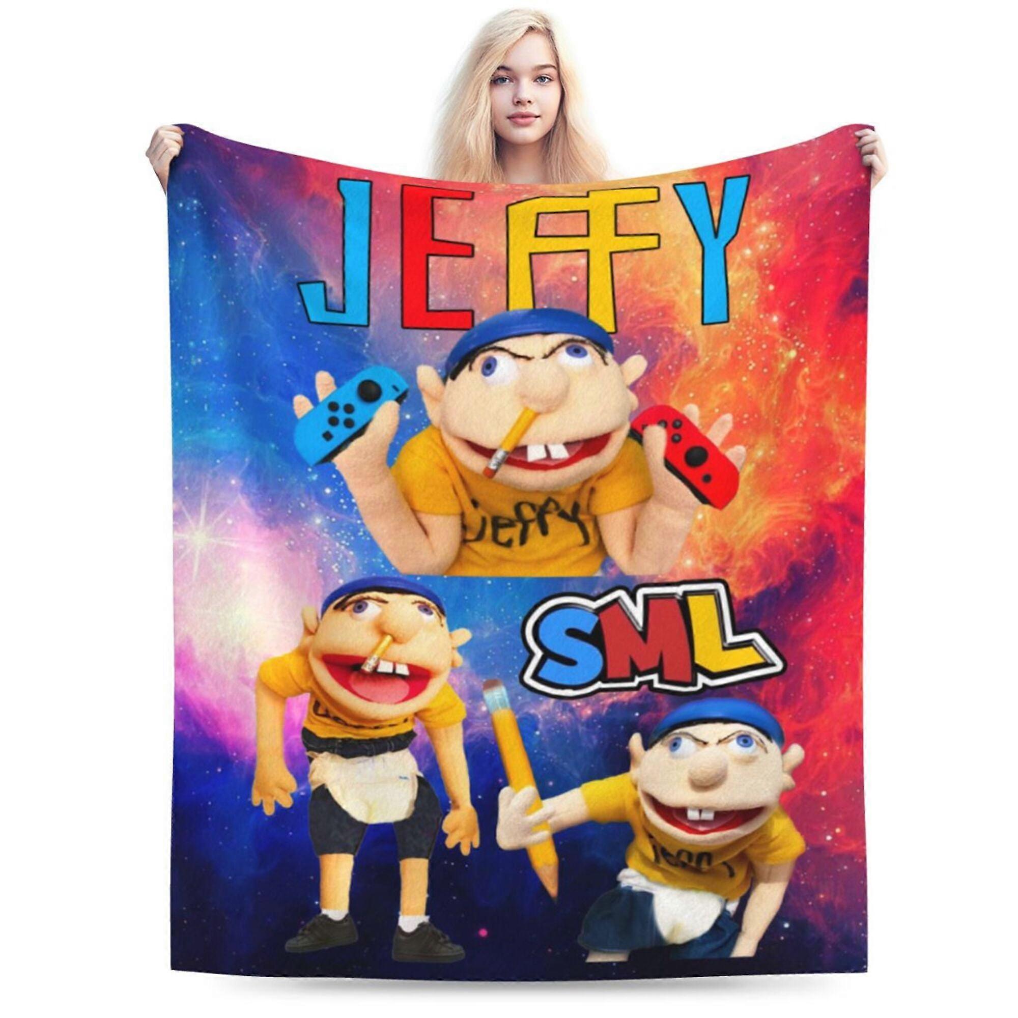 Cobertor Jeffy SML Super Macio Cobertor de Lançamento Jeffy para Meninos Meninas, Cobertores de Pelúcia Leves e Quentes-SYS17049