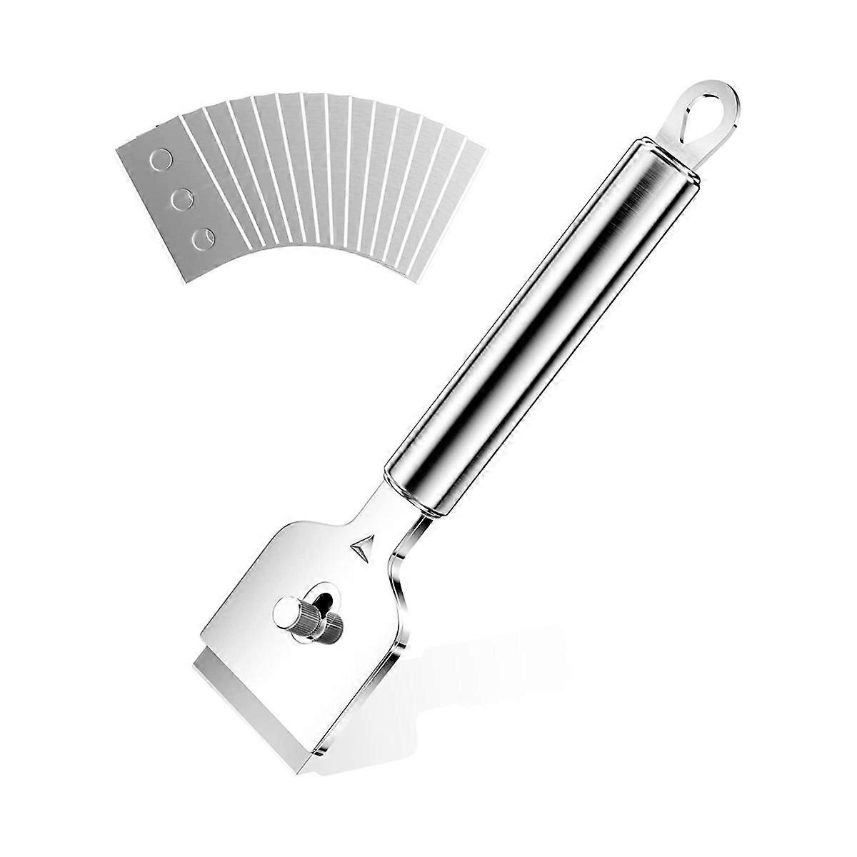 Hob Scraper Metal, Scraper Ceramic Hob with 14 Replacement Blades, Glass Scraper Ceramic Hob, Hob Scraper