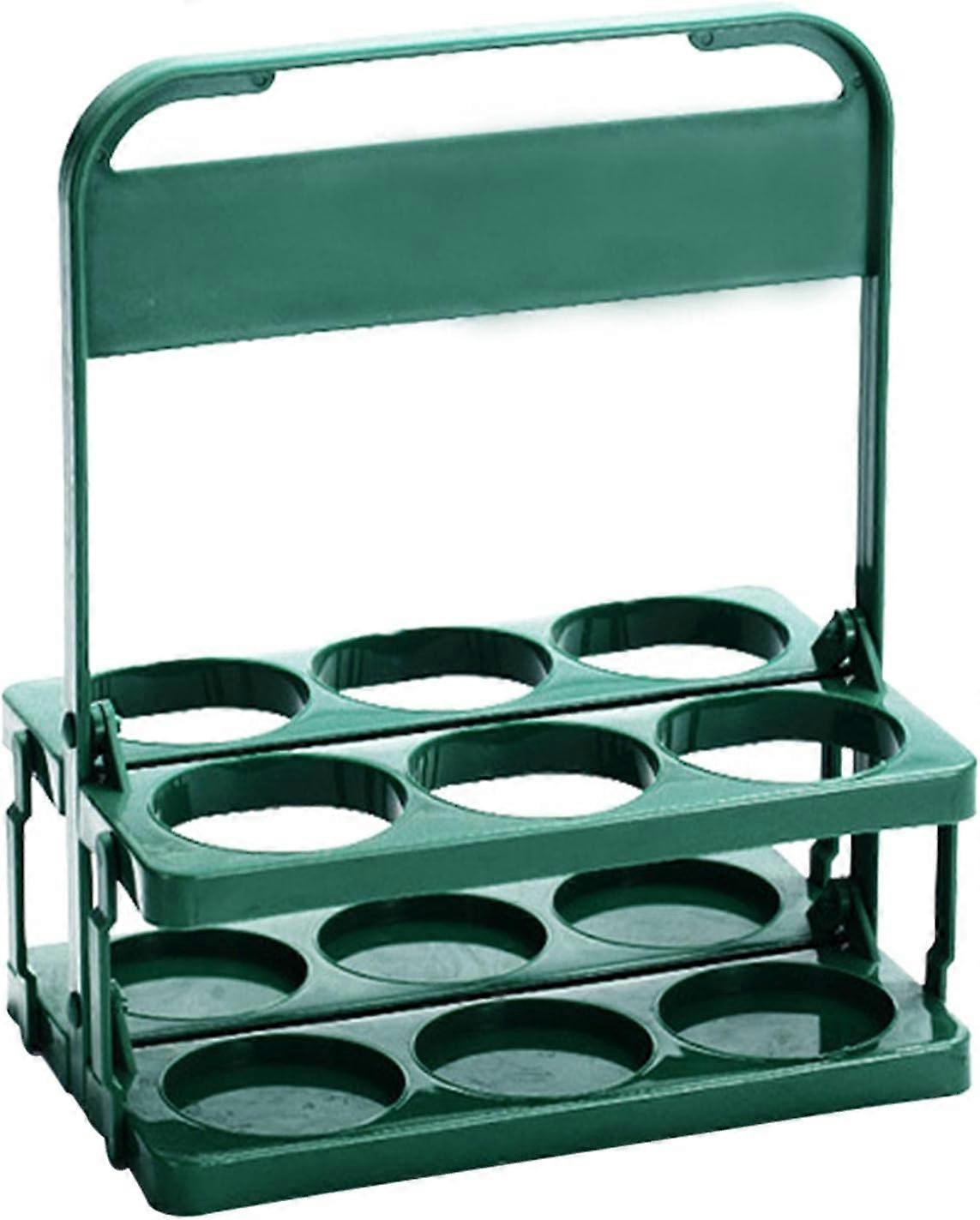Foldable Beer Rack, Reusable 6 Pack Beer Bottle Carrier, Plastic Drink Caddy Holder, Bar Beer Rack Basket(Green)