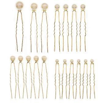 18 stuks Metallic Hair Clips Bling haarspelden bruidsmeisje parel kam bruid parel haarspeld bruiloft haar stok