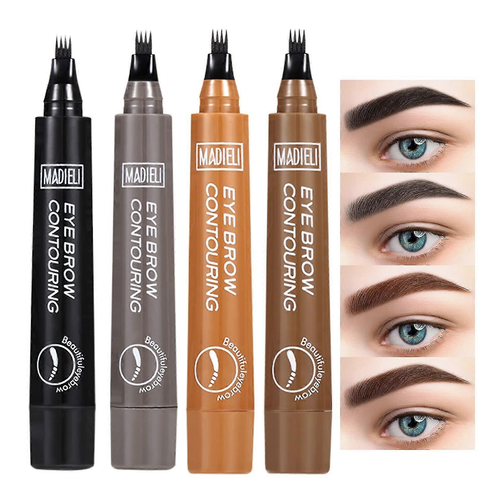 4pcs eyebrow pencil with 4 tips waterproof  long lasting eyebrow pen