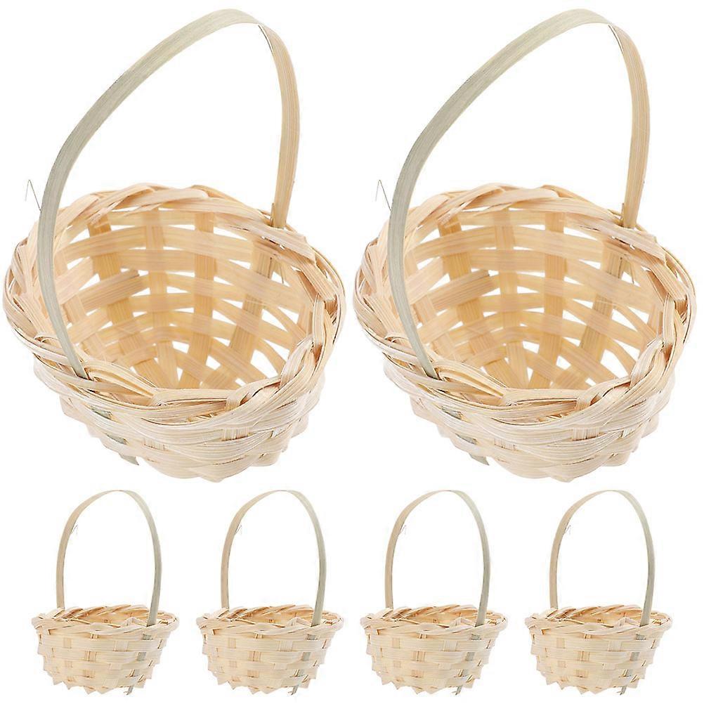 6pcs Decorative Tiny Baskets Household Woven Baskets Multi-function Flower Baskets