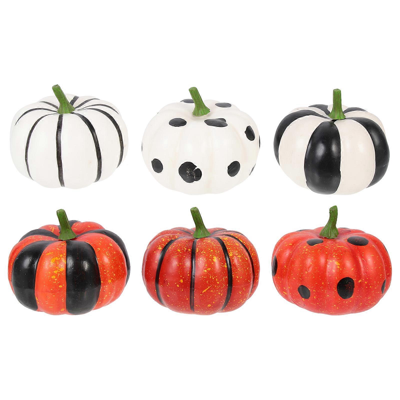 6pcs Realistic Halloween Pumpkin Decors Multipurpose Pumpkin Model Ornaments
