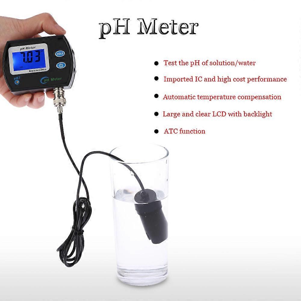 Mini Professional Online pH Meter Water Quality Tester Waterproof Water Quality Monitor Water Quality Analysis Device with Temperature Compensation AT