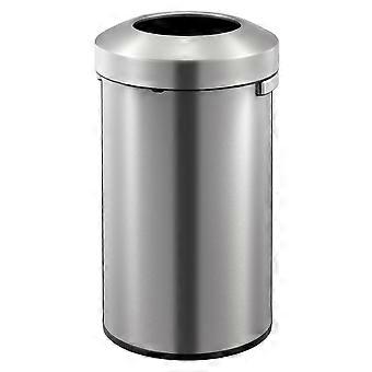 Eko Open-Top-Abfalleimer Urban 90 L matt silber