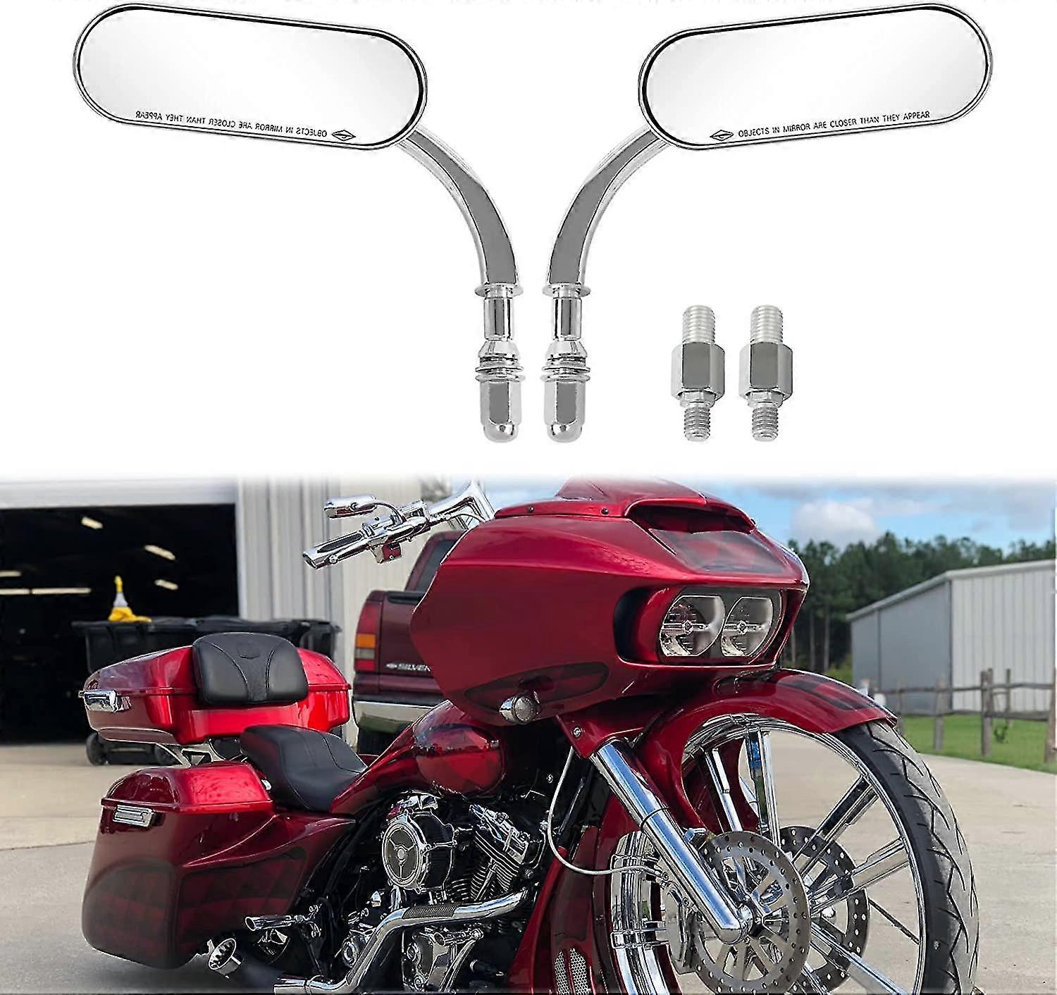 Chrome Motorcycle Round Sportster Mirrors Rear View Compatible With ...