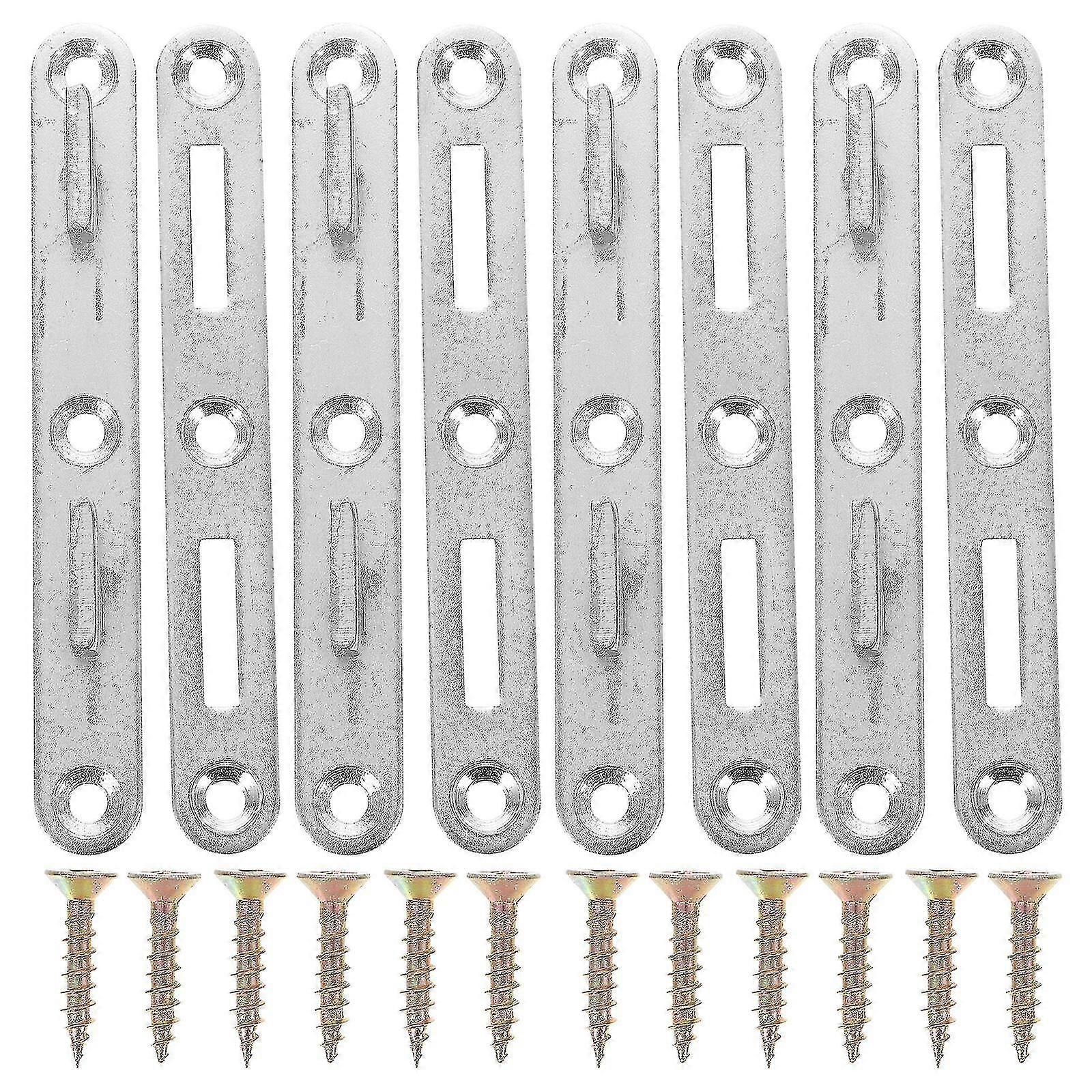 4 Sets Metal Holder Bed Frame Brackets Bed Rail Support Brackets Mounted Bed Rail Brackets Bed Frame Hook Brackets [JKW]