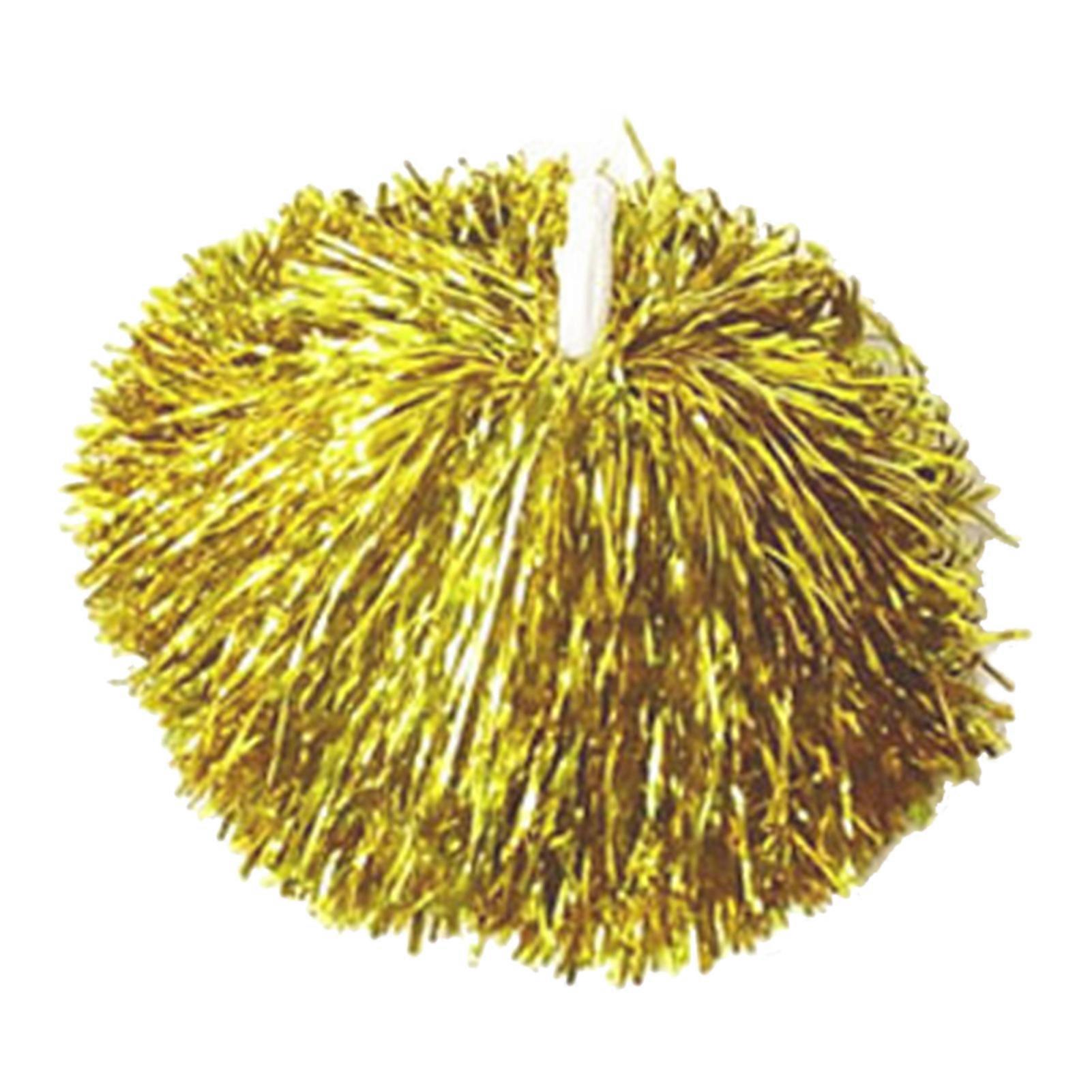 Cheerleading Pom Poms with Straight Handle Team Spirit Cheering Props for Aerobics Dancing School Sports GameGold