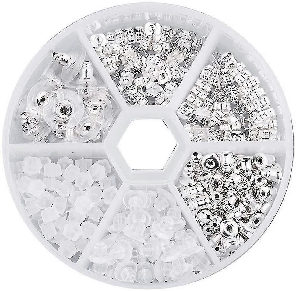 270 Pieces Earring Clasps Ear Plugs Push Ear Studs Findings Earring Clasps Copper Clear