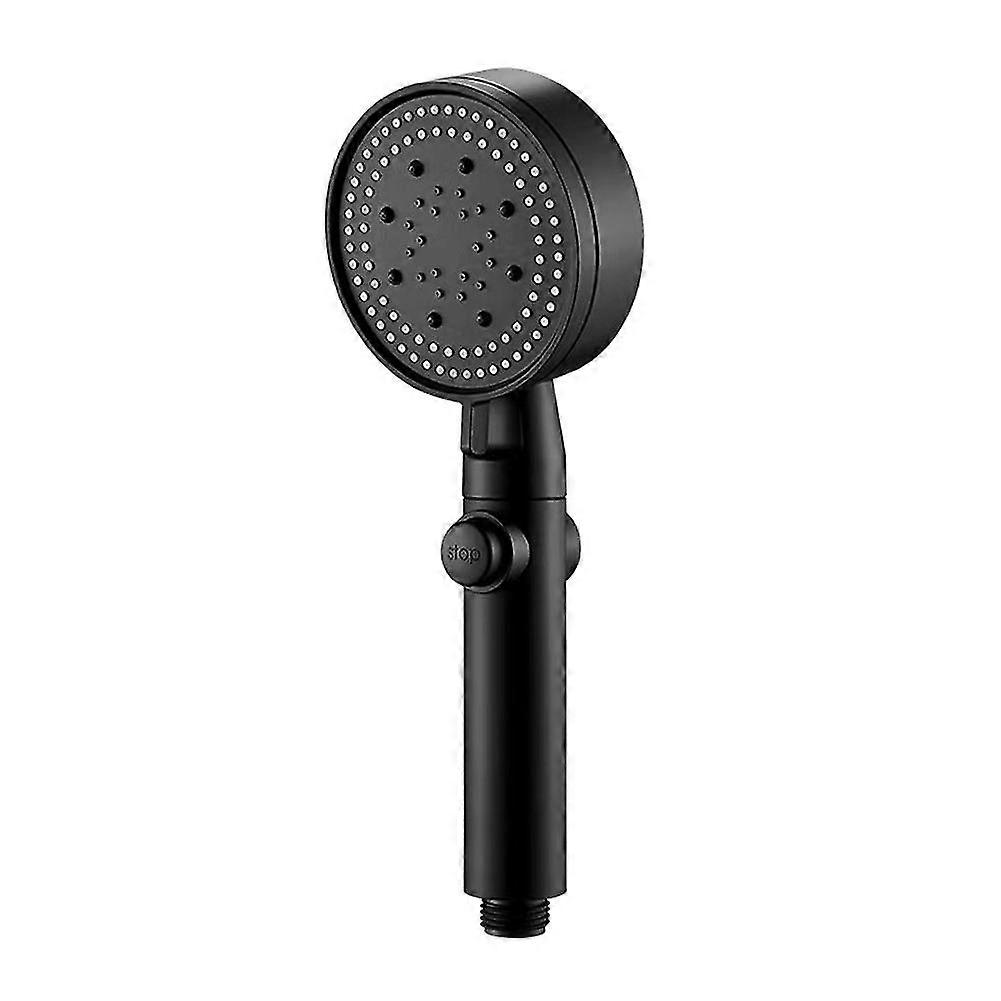 Five-speed Multi-function Large Water Spray Super Supercharged Shower Shower Head Black Silver Show