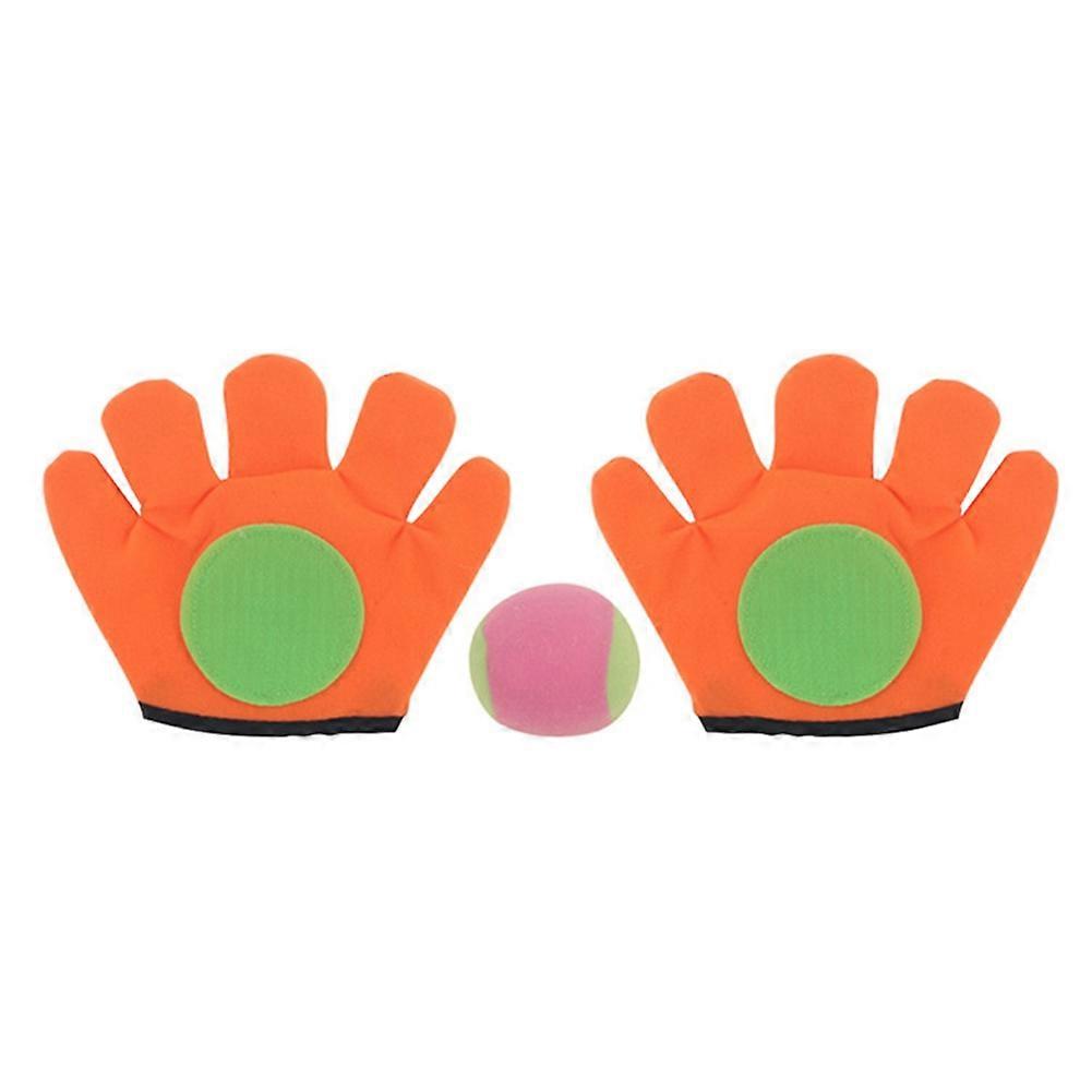 Outdoor Catch Toy Throw Ball Sucker Racket Sticky Gloves Children Playing Game
