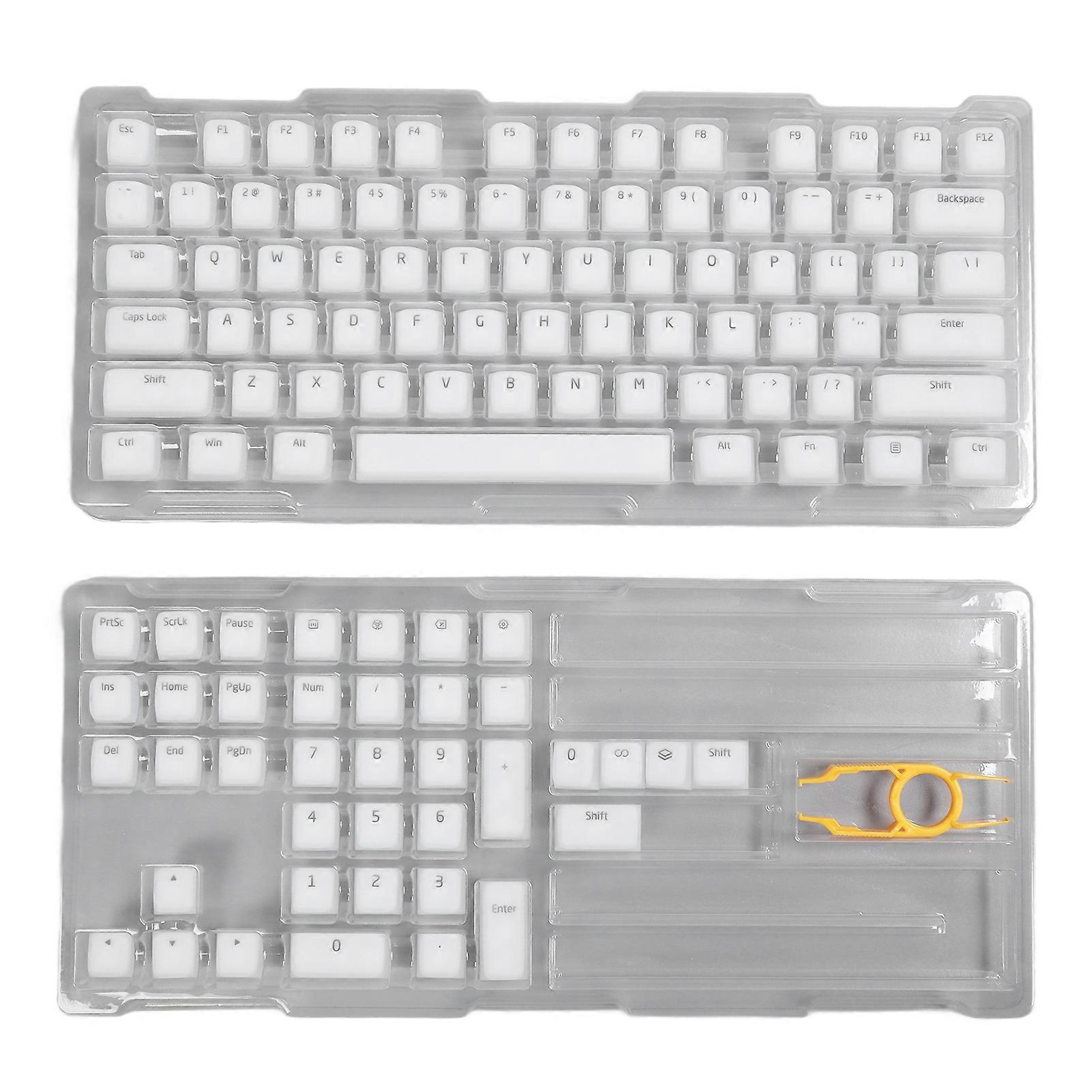 113 Keys PBT Keycaps Professional DIY Original Height Mute Mechanical Keyboard Keycaps for 61 64 68 72 82 84 87 104 108 Keys Mechanical Keyboard White